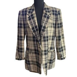 vintage jones new york plaid blazer Sz L Petite